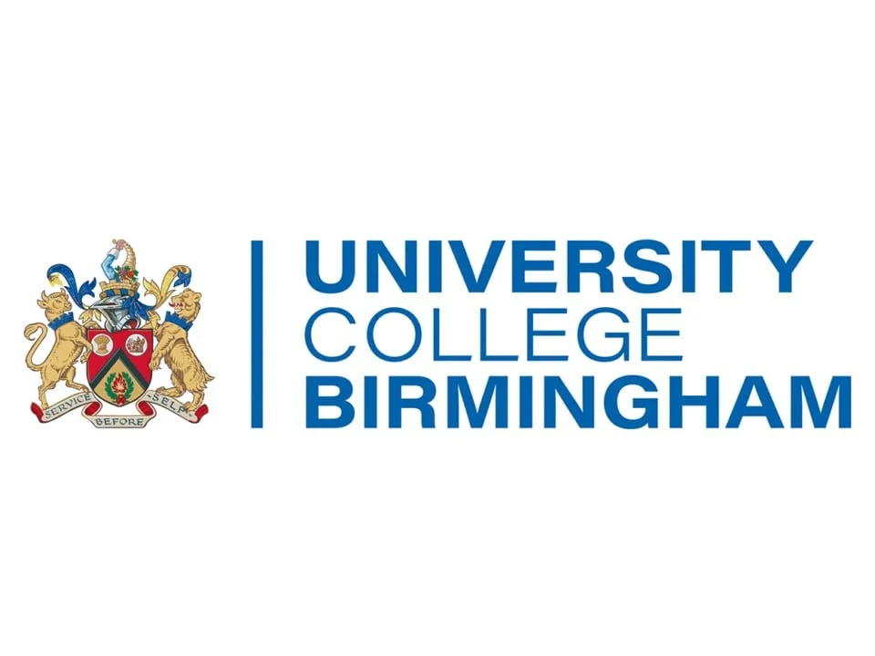 University College Birmingham logo with a coat of arms on the left and the university name in blue text on the right.