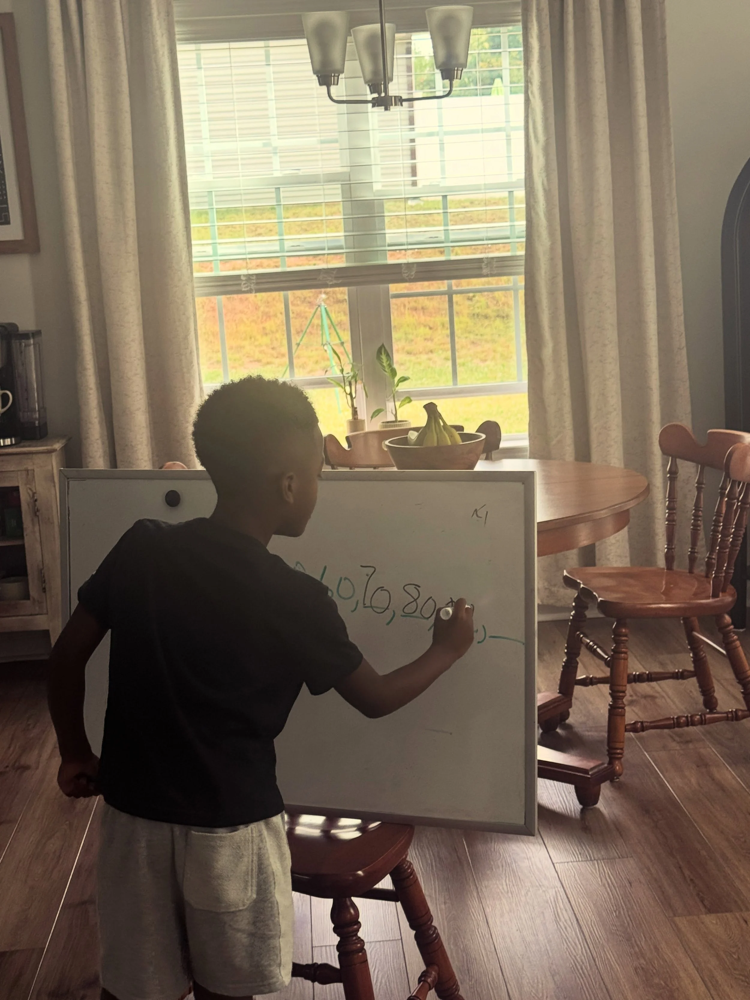 Even &ldquo;Captain Noah&rdquo; has to take a break from saving the world to practice his skip counting!! Be sure to head over to Amazon and purchase his incredible story (link in bio).