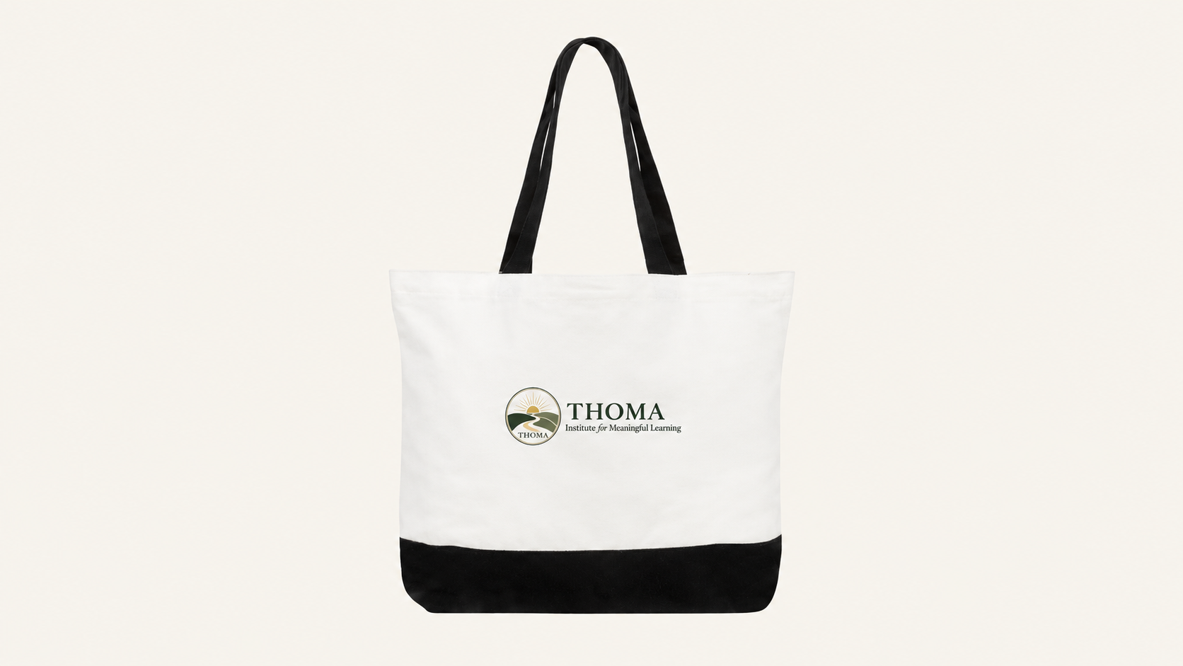 THOMA Large Cotton Tote Bag — features THOMA artwork and the signature message “Every Child. Every Pathway. Every Possibility,” sized for books, teaching materials, and everyday essentials