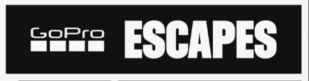 GoPro logo and the word 'ESCAPES' in bold white text on a black background.