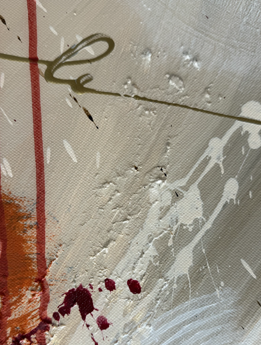 The Earth Remembers – texture detail by Sabrina Richter, series Seen and Unseen – abstraktes Originalgemälde, Acryl auf Leinwand, Kunst kaufen