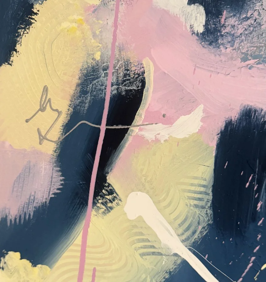 Cotton Candy Sky – colour detail by Sabrina Richter, series Seen and Unseen – abstraktes Originalgemälde, Acryl auf Leinwand, Kunst kaufen