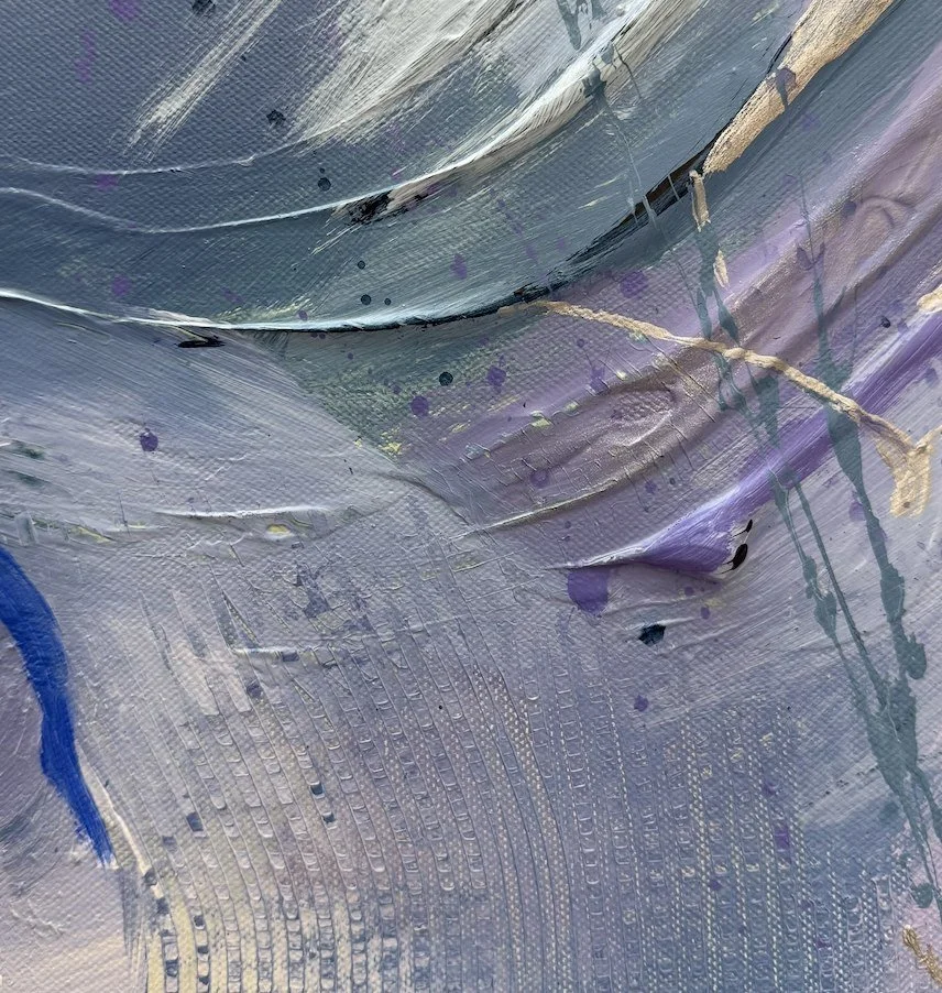 Underwater Lightning – brushstroke detail by Sabrina Richter, series Seen and Unseen – abstraktes Originalgemälde, Acryl auf Leinwand, Kunst kaufen