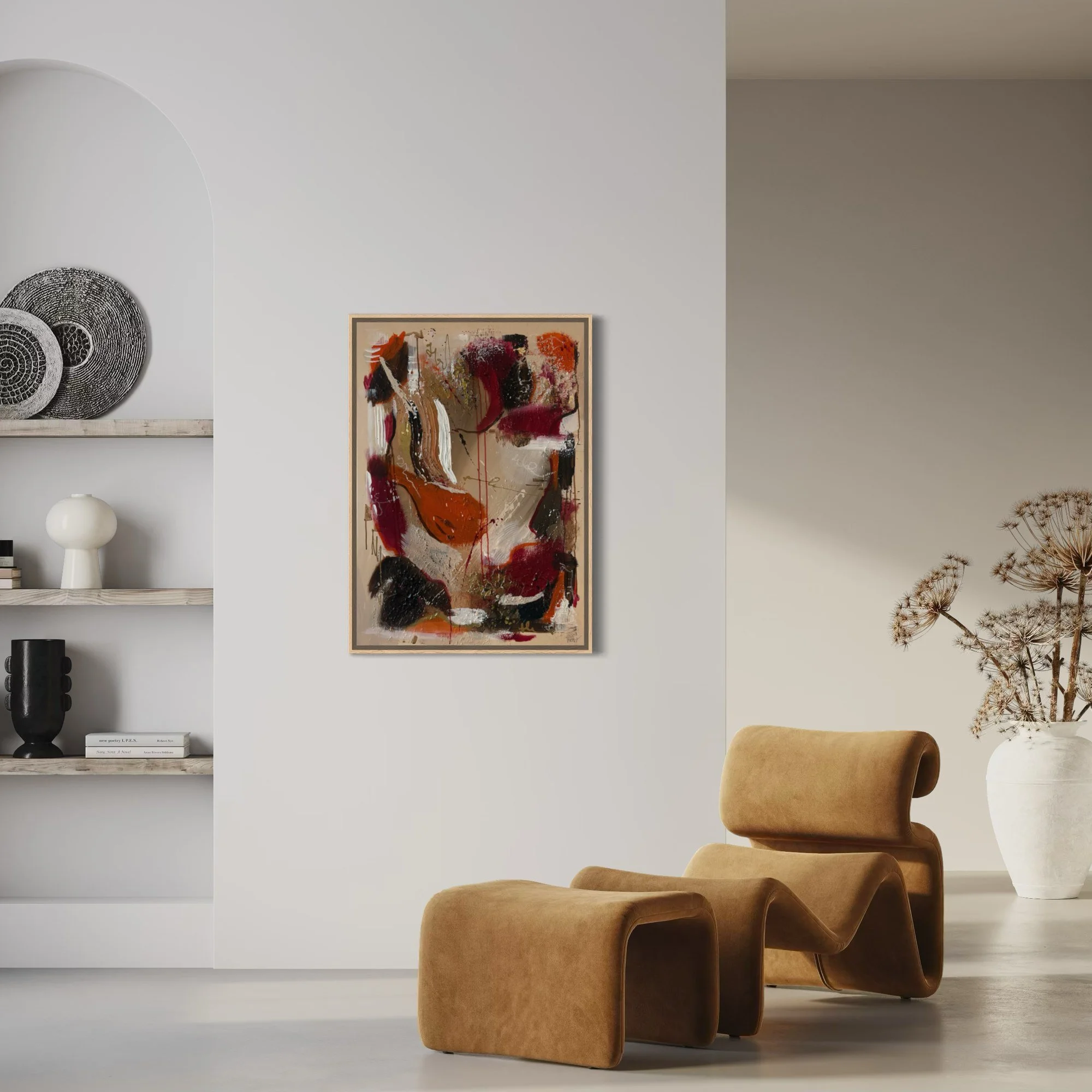 The Earth Remembers – abstract painting interior by Sabrina Richter, series Seen and Unseen – abstraktes Originalgemälde, Acryl auf Leinwand, Kunst kaufen
