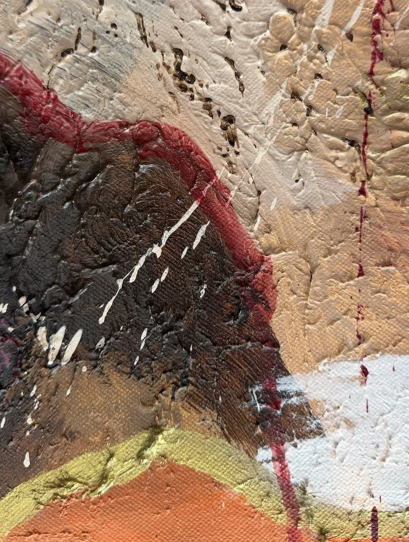 The Earth Remembers – black texture detail by Sabrina Richter, series Seen and Unseen – abstraktes Originalgemälde, Acryl auf Leinwand, Kunst kaufen