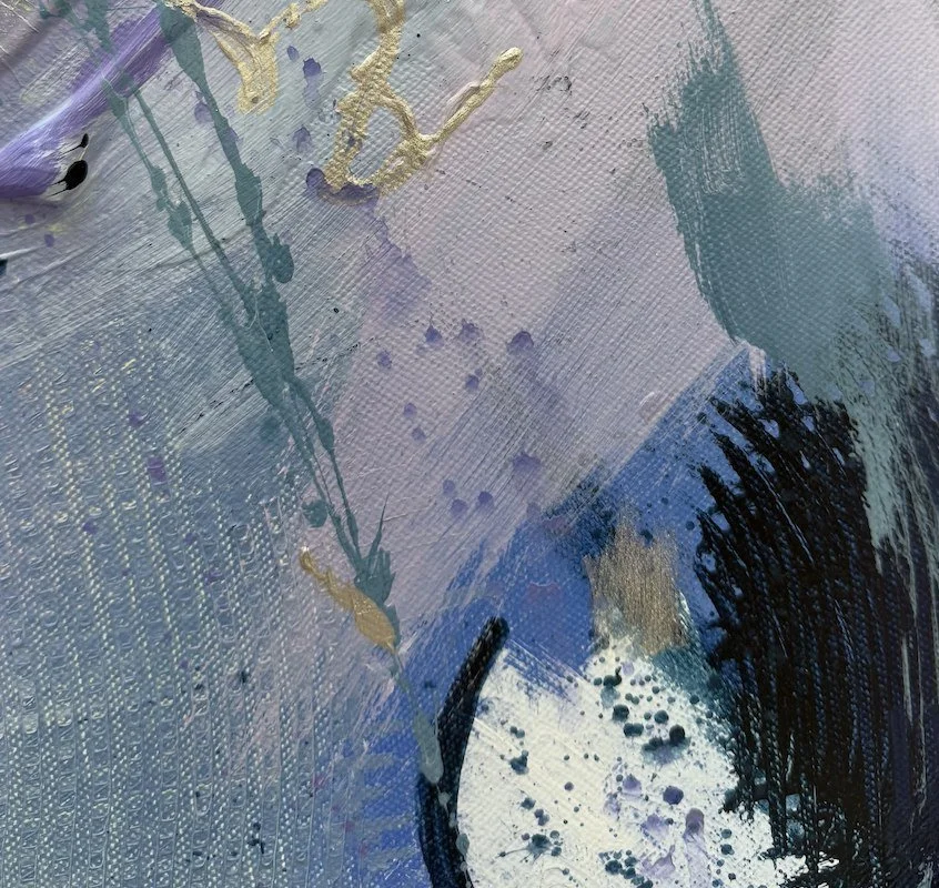 Underwater Lightning – colour detail by Sabrina Richter, series Seen and Unseen – abstraktes Originalgemälde, Acryl auf Leinwand, Kunst kaufen