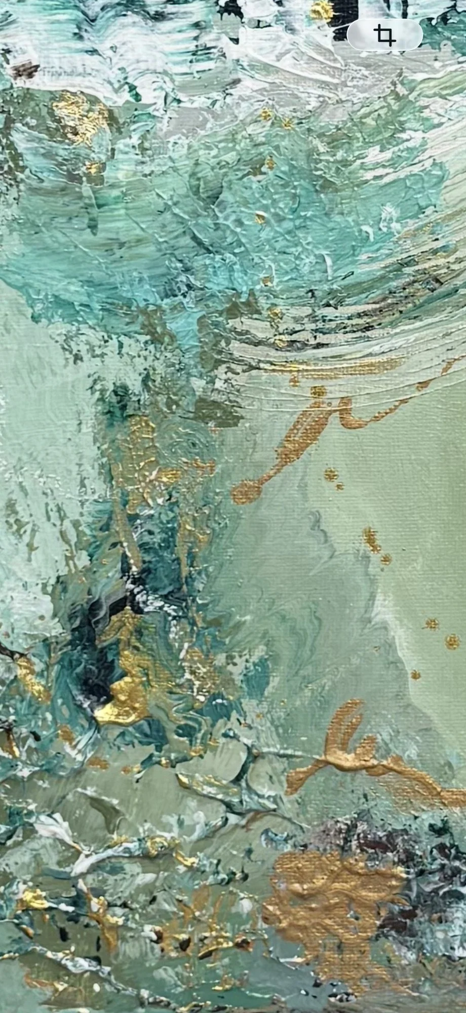 The Quiet Clearing – texture detail by Sabrina Richter, series Seen and Unseen – abstraktes Originalgemälde, Acryl auf Leinwand, Kunst kaufen