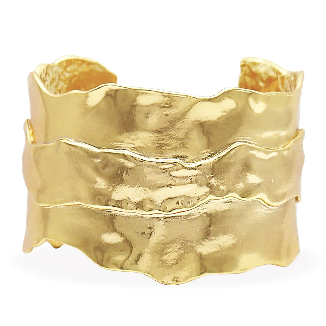 PARCHMENT TEXTURE CUFF BRACELET 24K