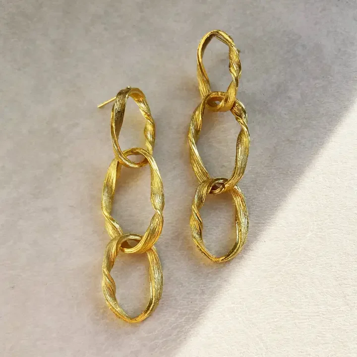 GOLD CHAIN LINK DROP EARRINGS