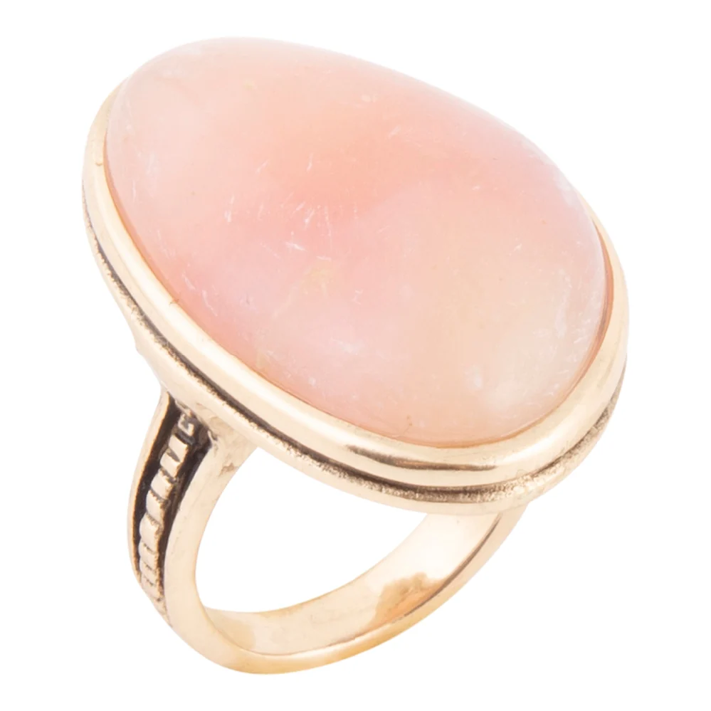 PINK OPAL GOLDEN STATMENT RING