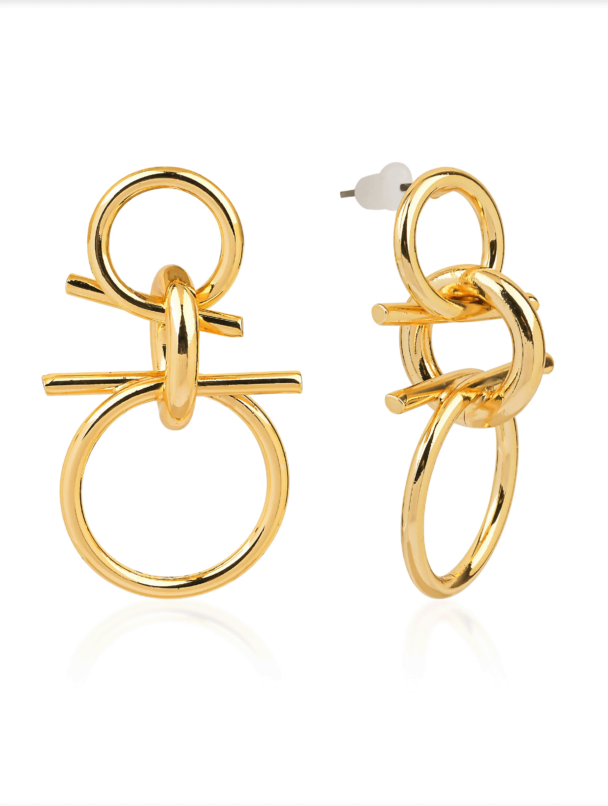 INTERLOCK DROP EARRINGS