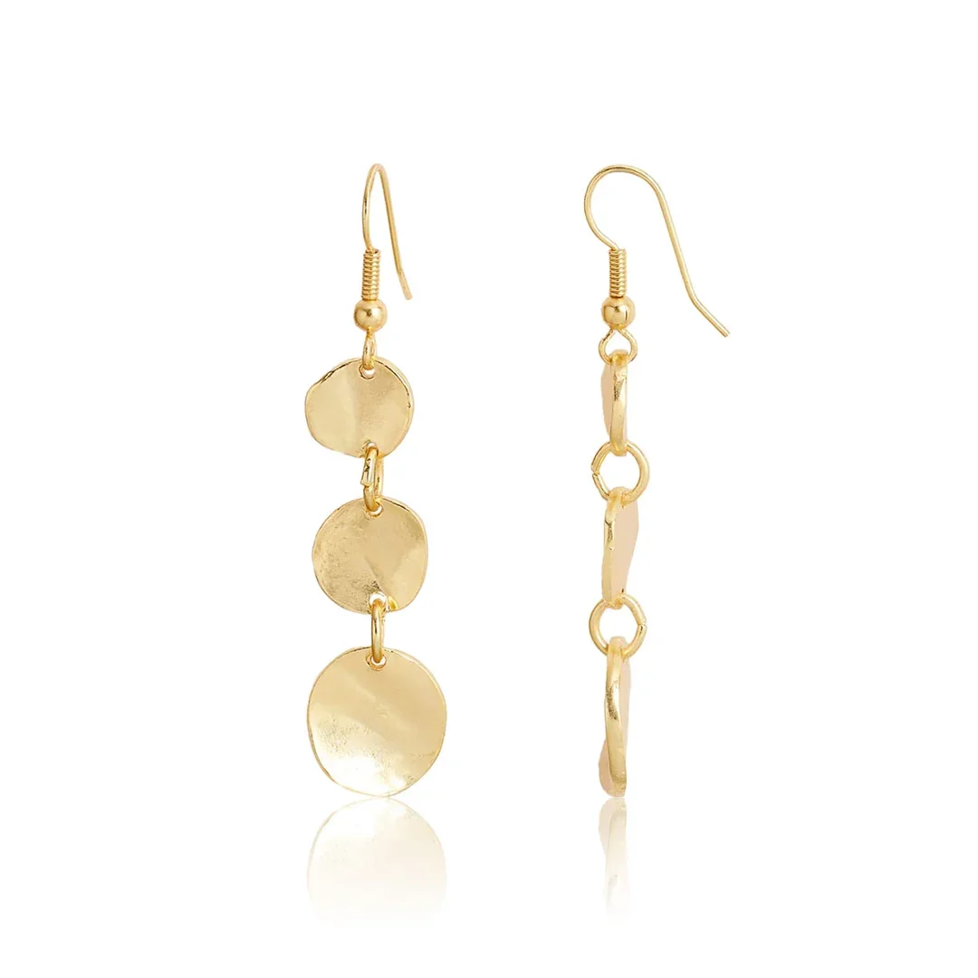 GOLD MINI COIN DANGLE EARRINGS 24K