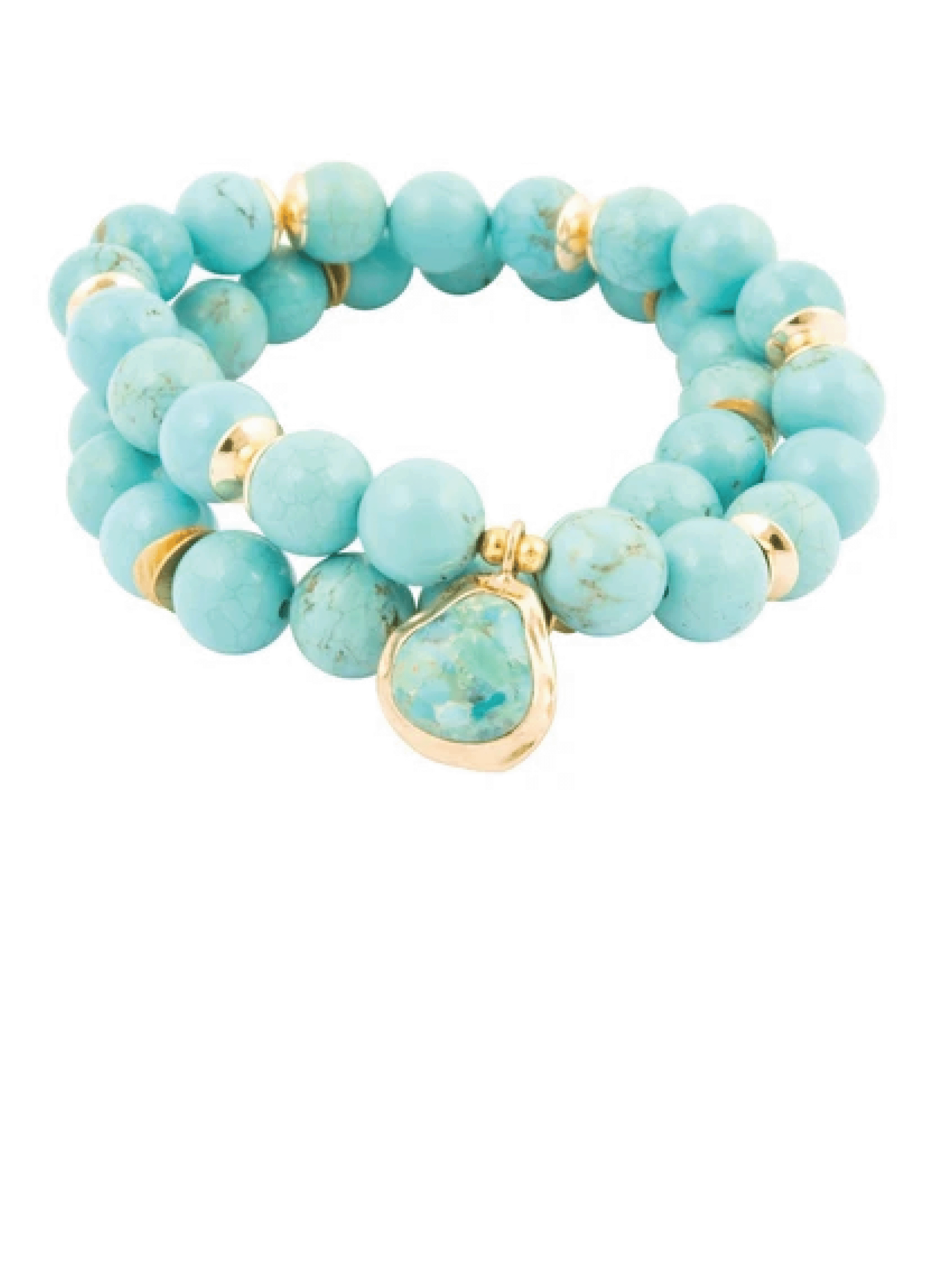Double Dip Blue Magnesite Golden Bracelet Set – Barse Jewelry-2.png