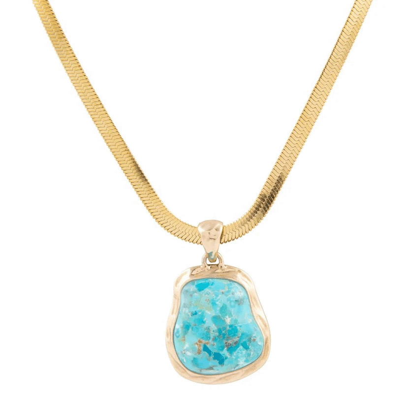 TURQUOISE BARON SNAKE CHAIN PENDANT NECKLACE