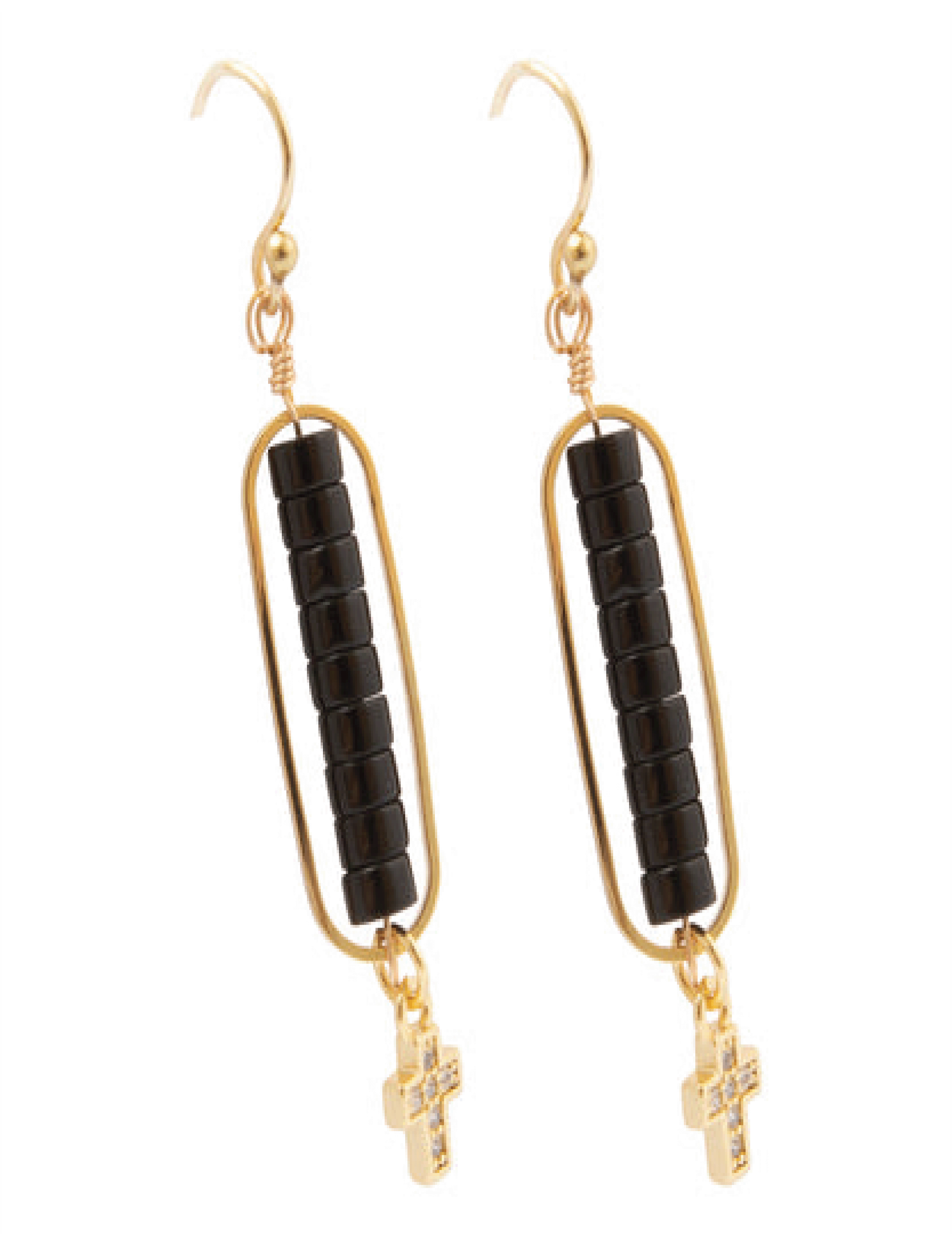 Black Onyx Golden Cross Drop Earrings – Barse Jewelry-5.png