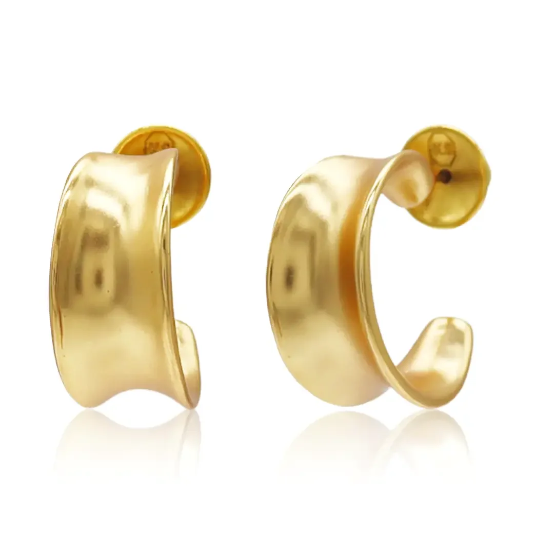 SOFT CURVE HOOP EARRINGS 24K
