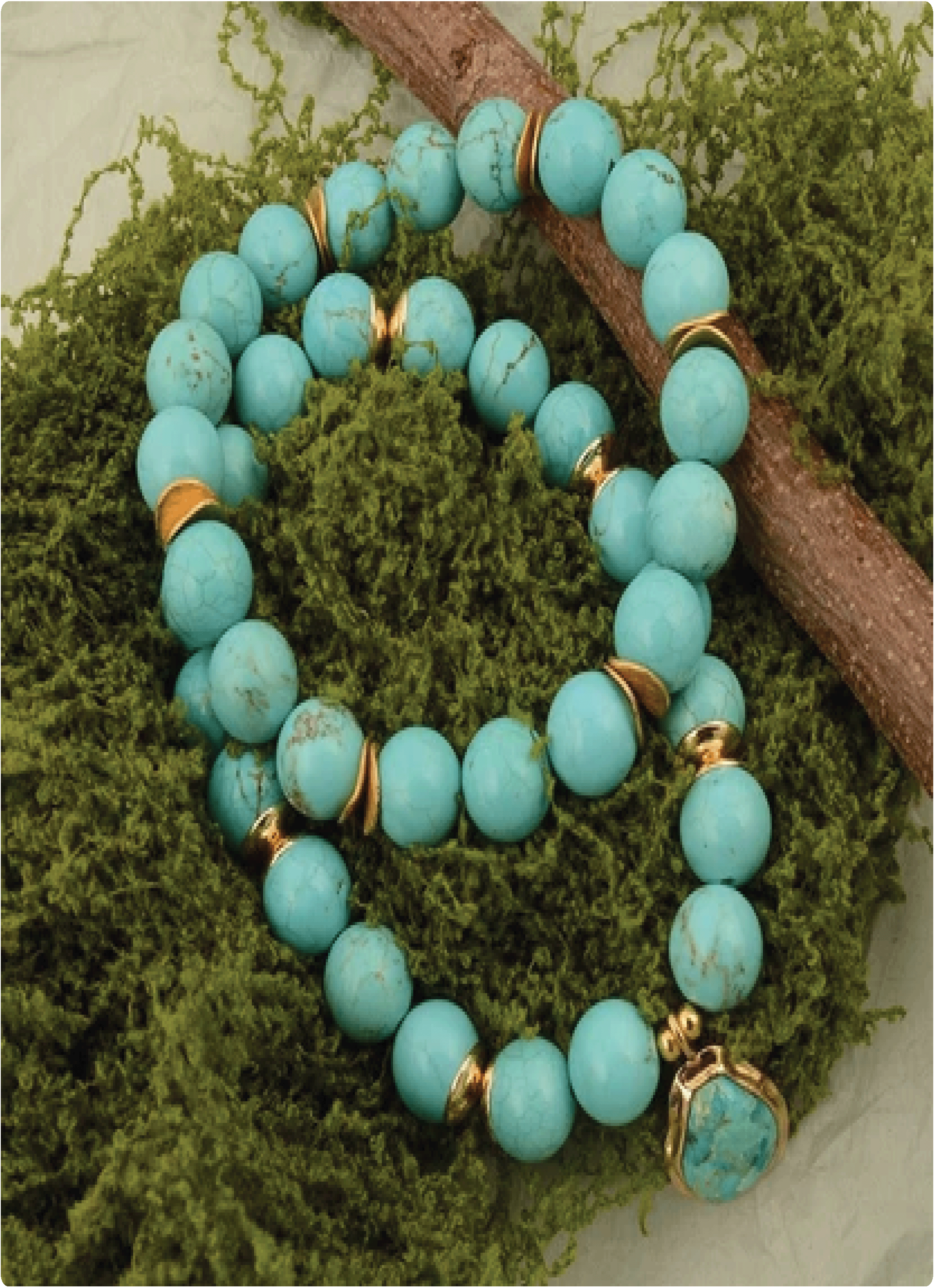 Double Dip Blue Magnesite Golden Bracelet Set – Barse Jewelry-4.png