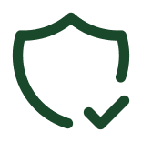 Ícono de escudo de protección con marca de verificación