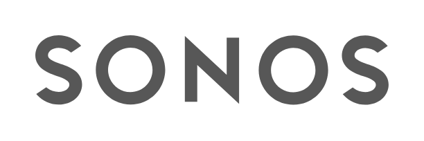 Logo de Sonos en negro sobre fondo blanco