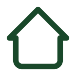 Casa simple con techo y paredes en línea de contorno