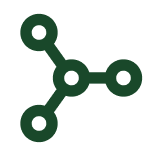 Icono de red con nodos conectados