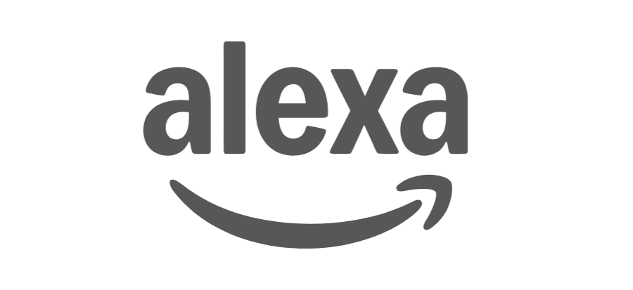 Logotipo de Amazon Echo con la palabra 'alexa' y la flecha característica debajo.