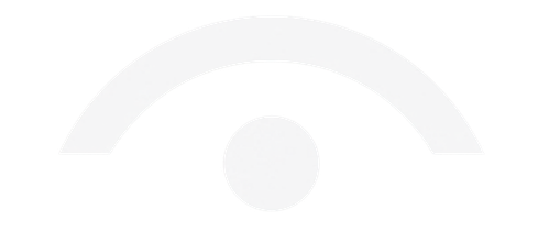 A white semicircular shape with a smaller circle underneath inside a black background.