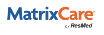 MatrixCare by ResMed logo with blue, orange, and black text