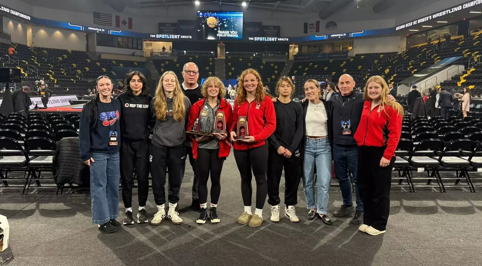 SFU Wrestlers Rep the Leaf at Inaugural NCAA Women’s Wrestling Championships