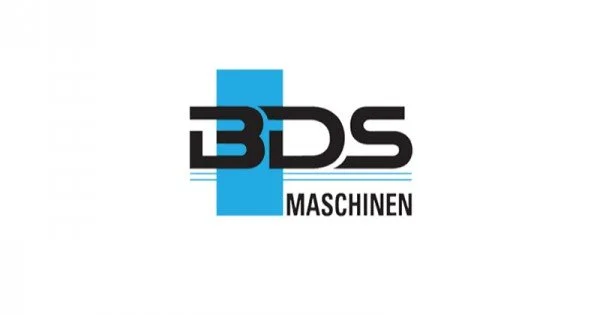 Logo for BDS Maschinen with stylized text and a blue vertical bar.