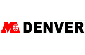 The logo of the Denver Metropolitan Convention and Visitors Bureau with a red mountain and globe icon to the left of the text 'DENVER'.