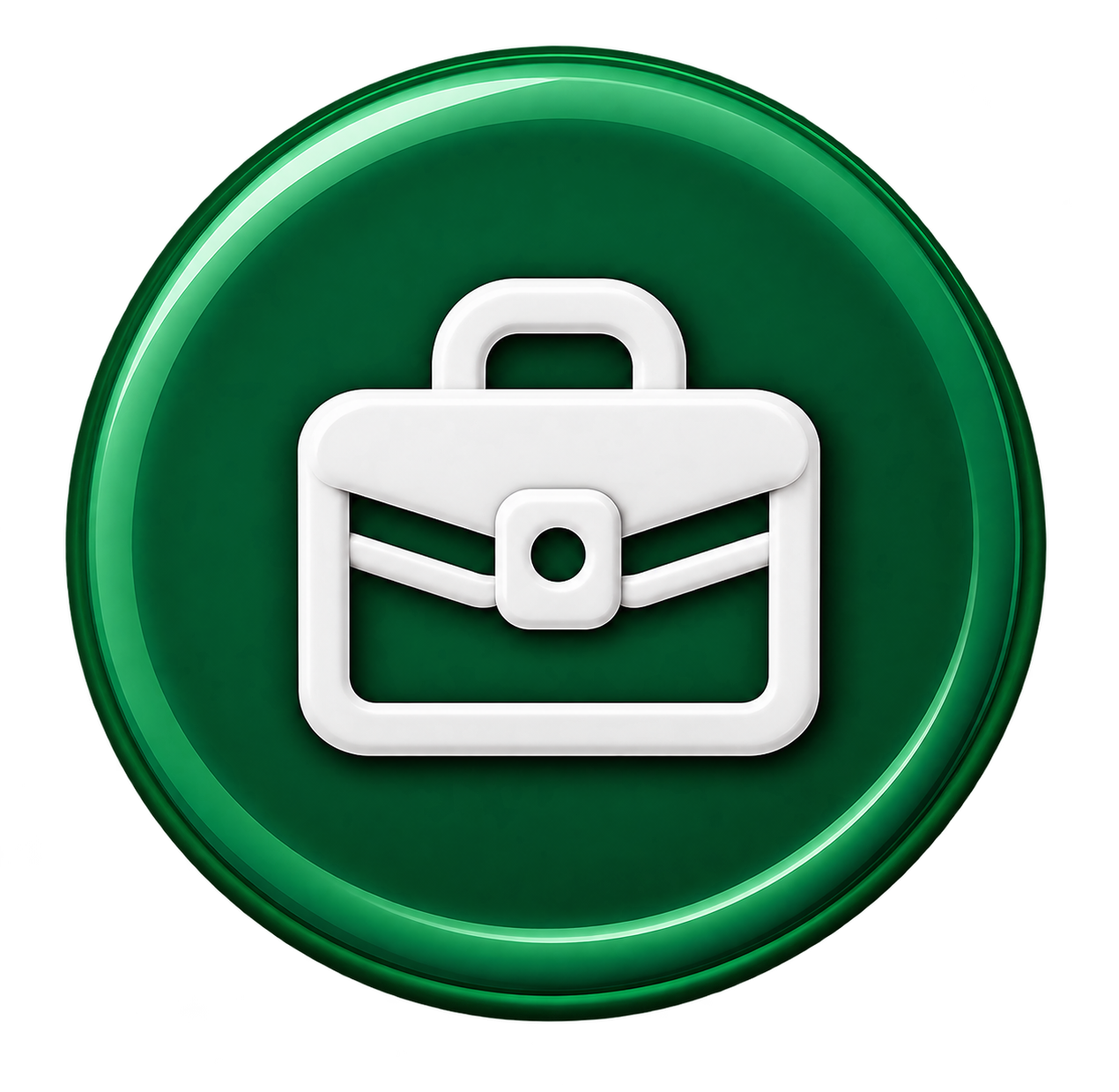 Green circular button with a white briefcase icon