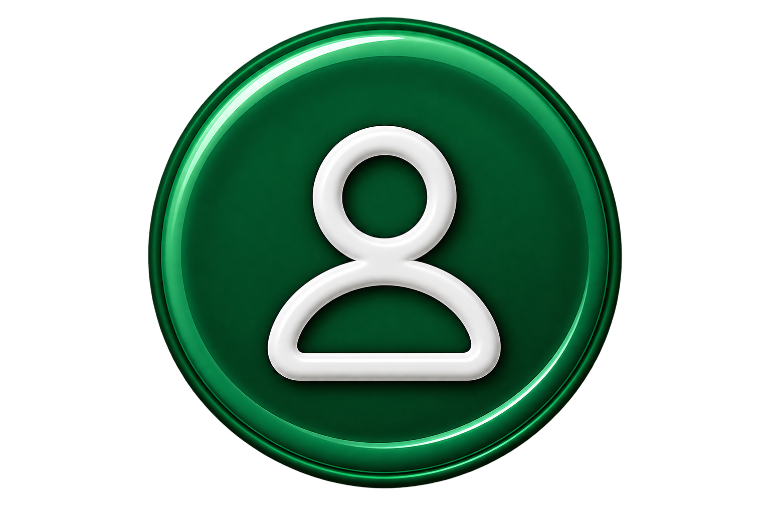 Neon green circular icon with a white stylized person outline in the center.