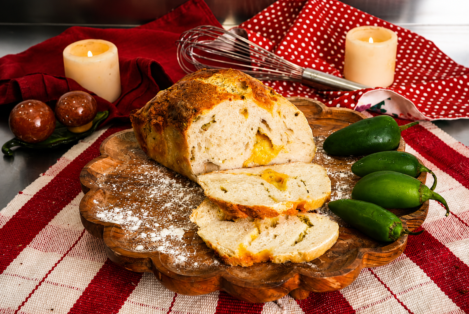 Cheddar Jalapeno Sourdough Loaf
