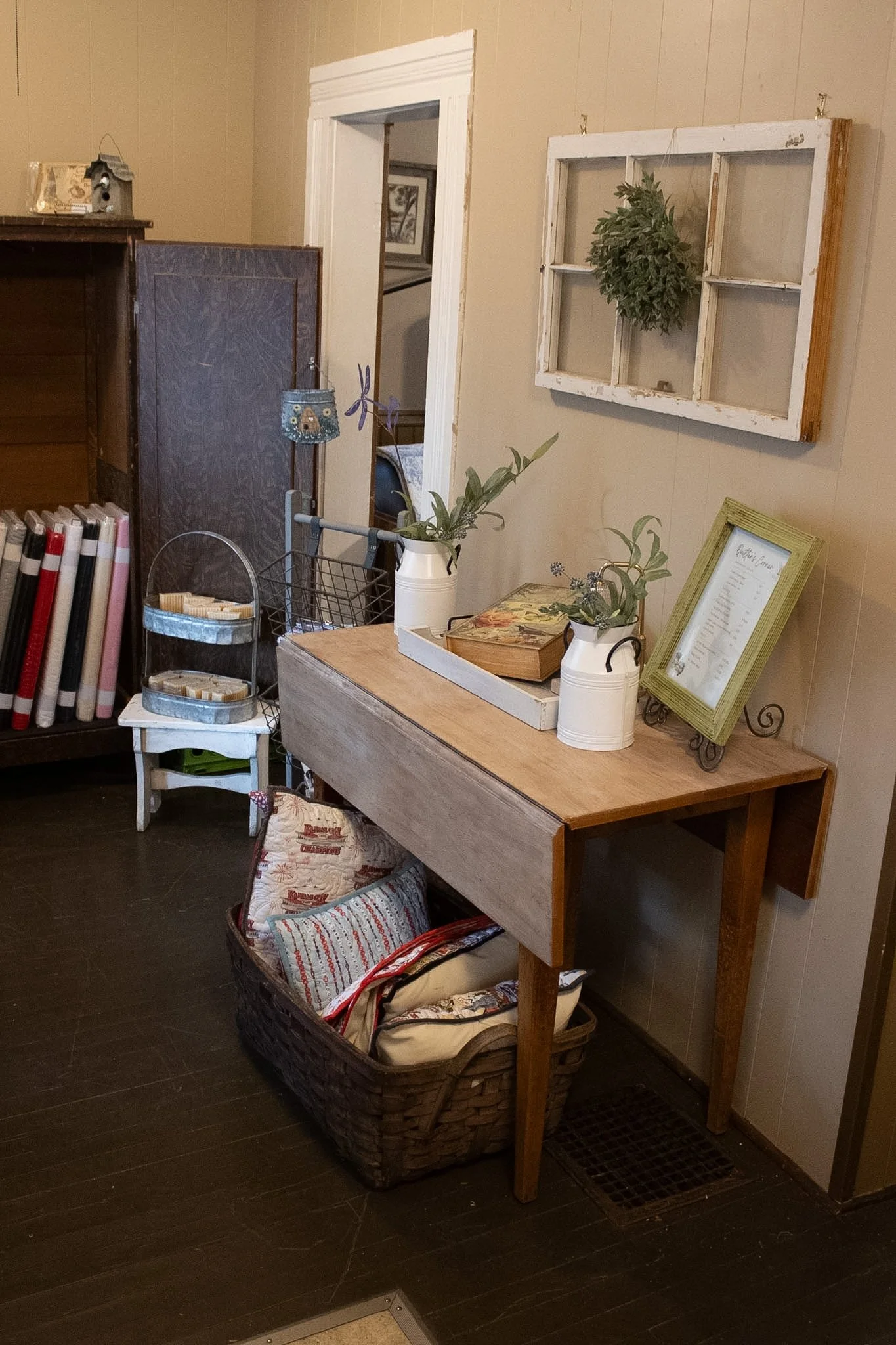 The Quilter's Farmhouse Corner where we support local makers with baked goods, local honey, homemade soap and other special handmade items. 