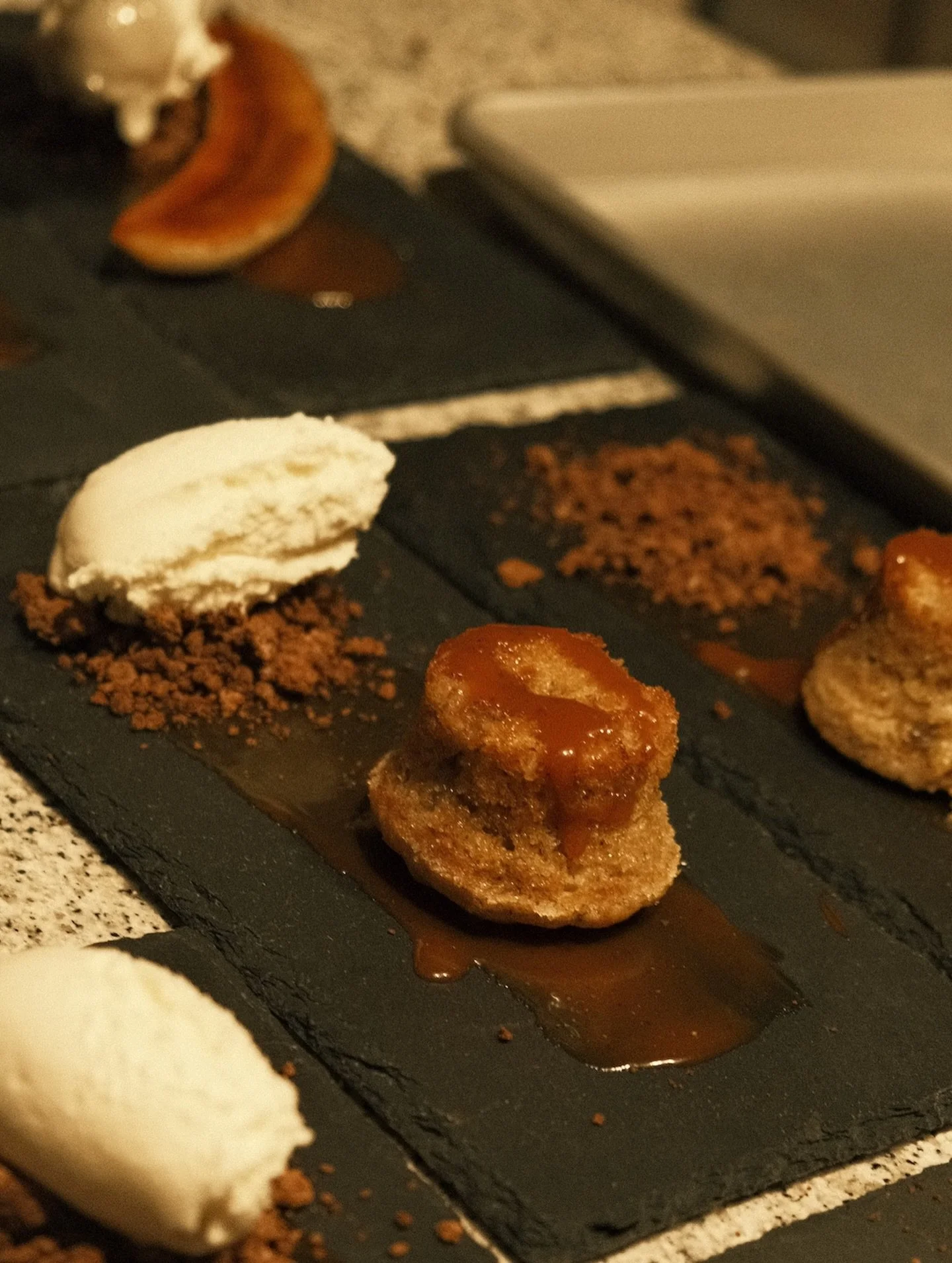 10.16 HAGO Classics Highlights - Dessert

🍨 Final Course 🍨
For our final course, we recreated a dessert from @uchirestaurants - a miso-caramel banana cake served with chocolate soil and vanilla ice cream. We served this dessert at our first ever su