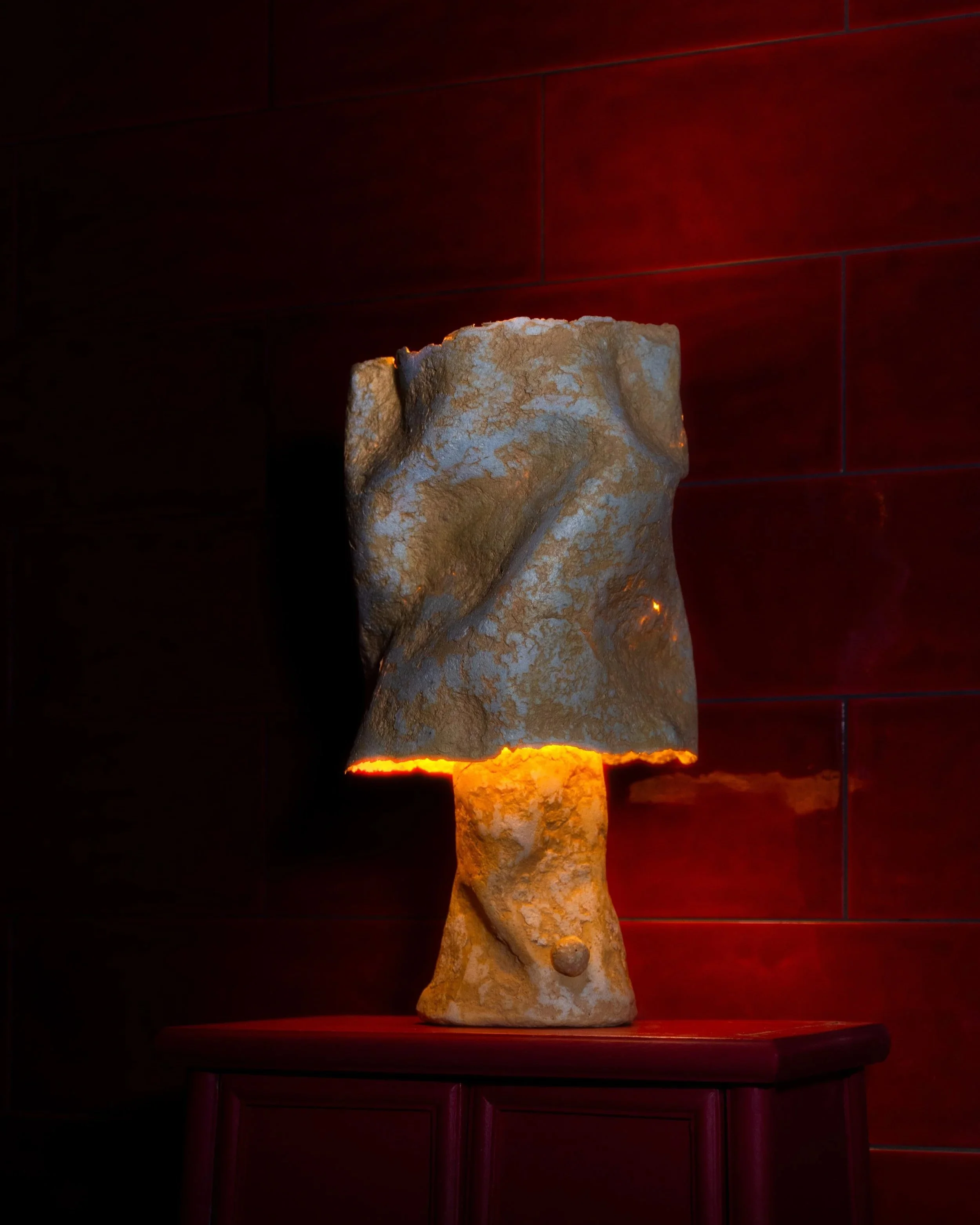 Samuel+Aguirre_Fiber+Table+Lamp+Yellow+Rose+on+red+LAMP+ON_Photo+Cred+Travis+Lemire.jpg