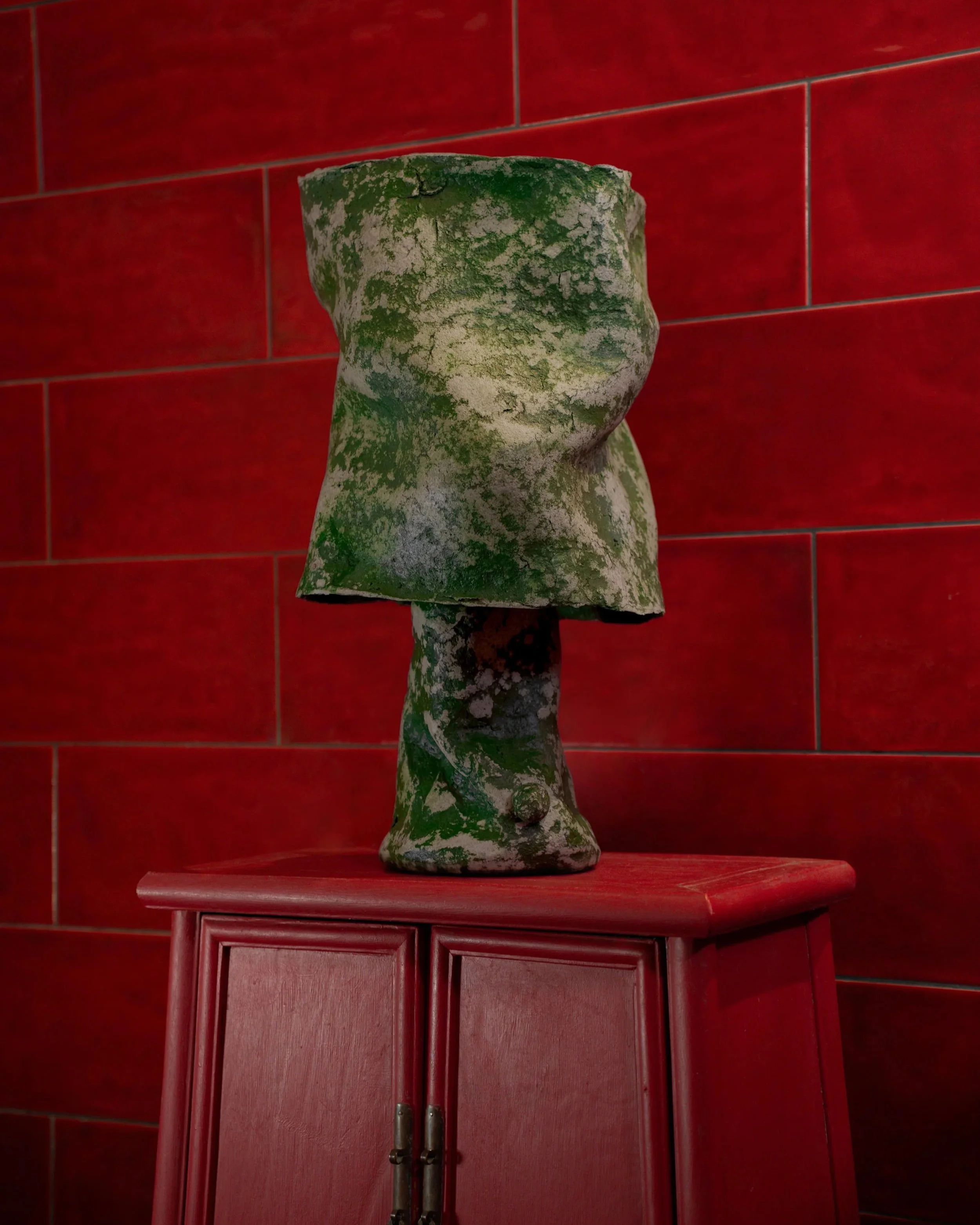 Samuel+Aguirre_Fiber+Table+Lamp+Lily+Pad+on+red_Photo+Cred+Travis+Lemire.jpg