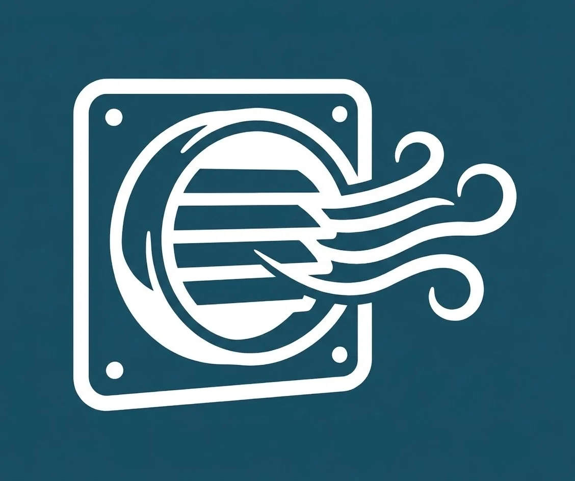Icon of a fan blowing air.