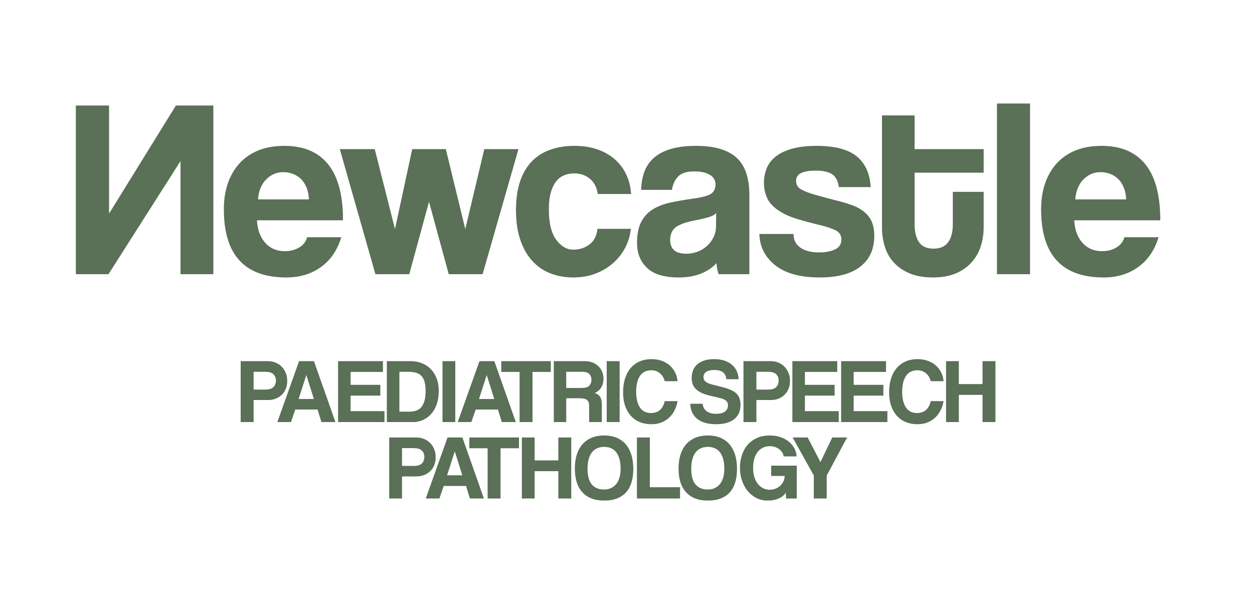 Text that reads 'Newcastle Pediatric Speech Pathology' in green letters on a black background.