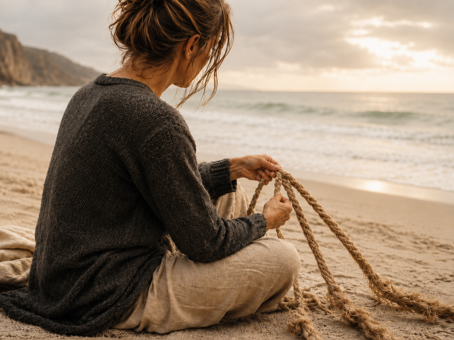 An adult looking at the three threads of regulation, sensory, relational/emotional and cognitive being curious about how they are woven together for children and adults.