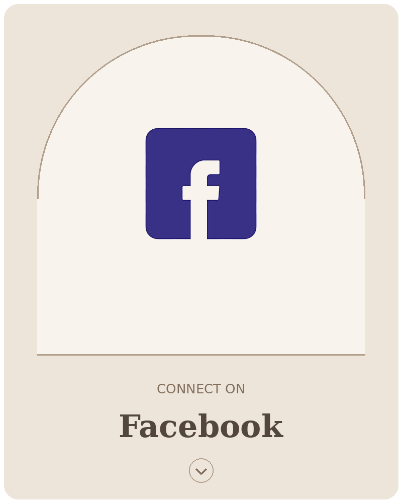 Facebook login screen with a blue Facebook logo, and the text "Connect on Facebook".