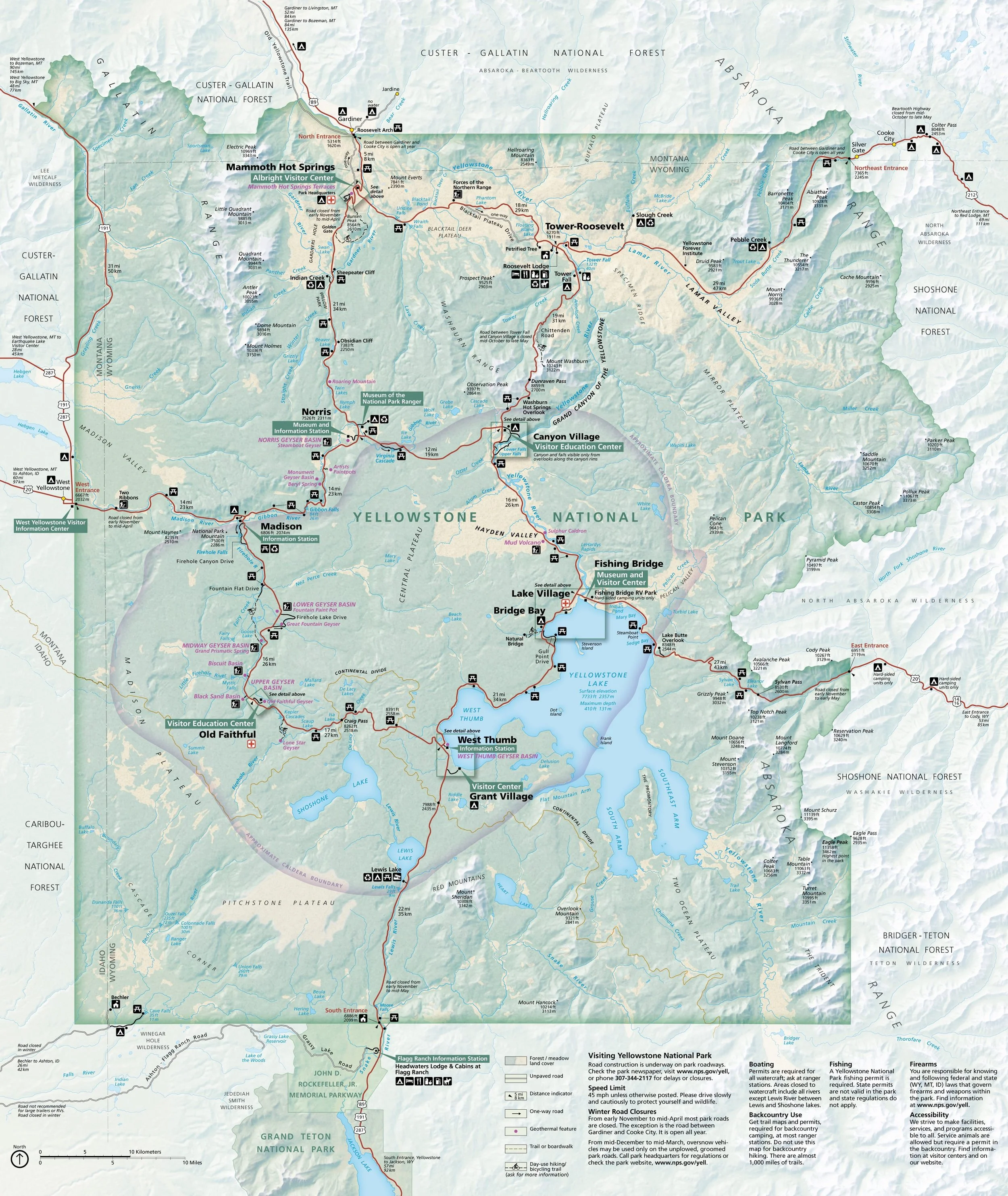 Yellowstone National Park map