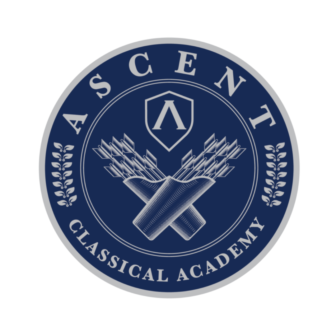 Seal of the US Census Bureau, with crossed pencils and a shield featuring a lambda symbol, and the text 'US Census Classical Academy' around the border.