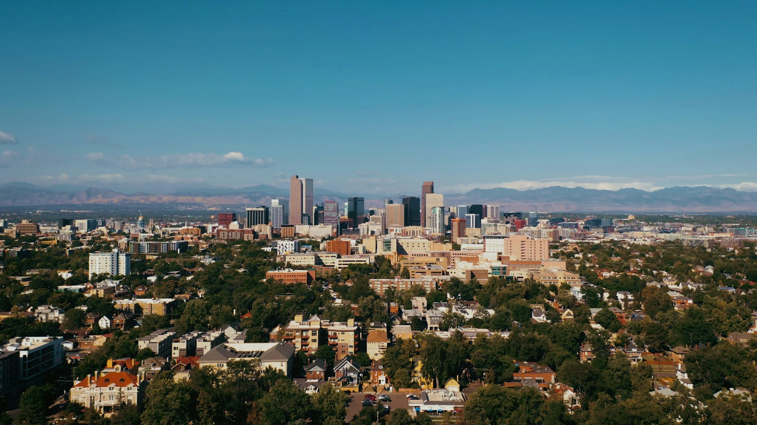 Denver skyline representing Bull Runner Courier's Denver Metro delivery service area.
