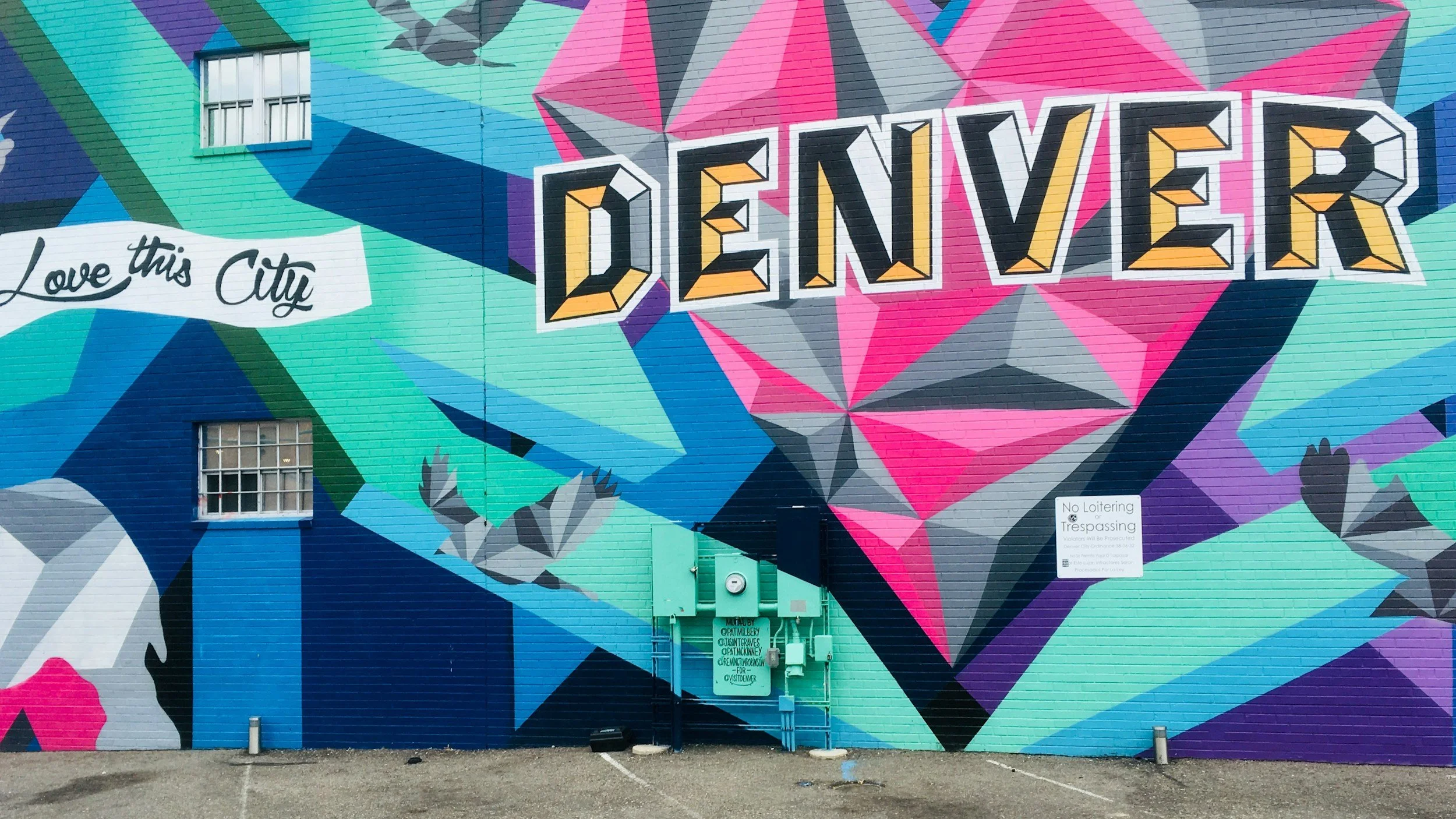 Colorful Denver mural representing Bull Runner Courier's local Colorado service area.