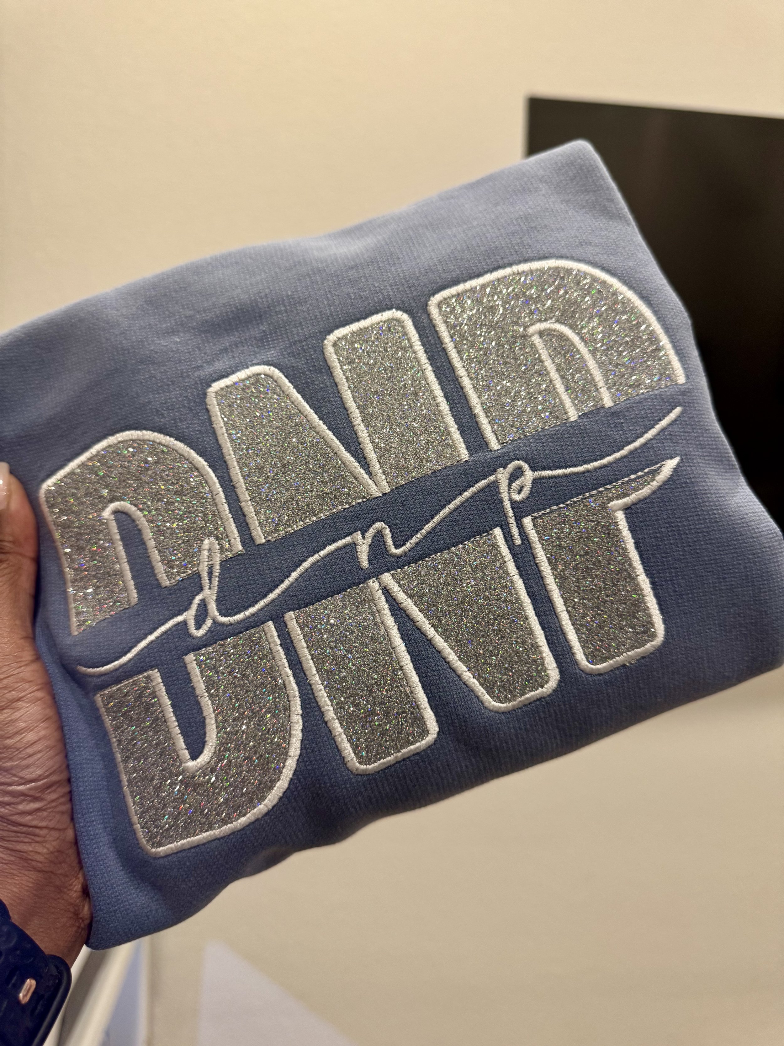 DNP Glitter Appliqué Crewneck sweater