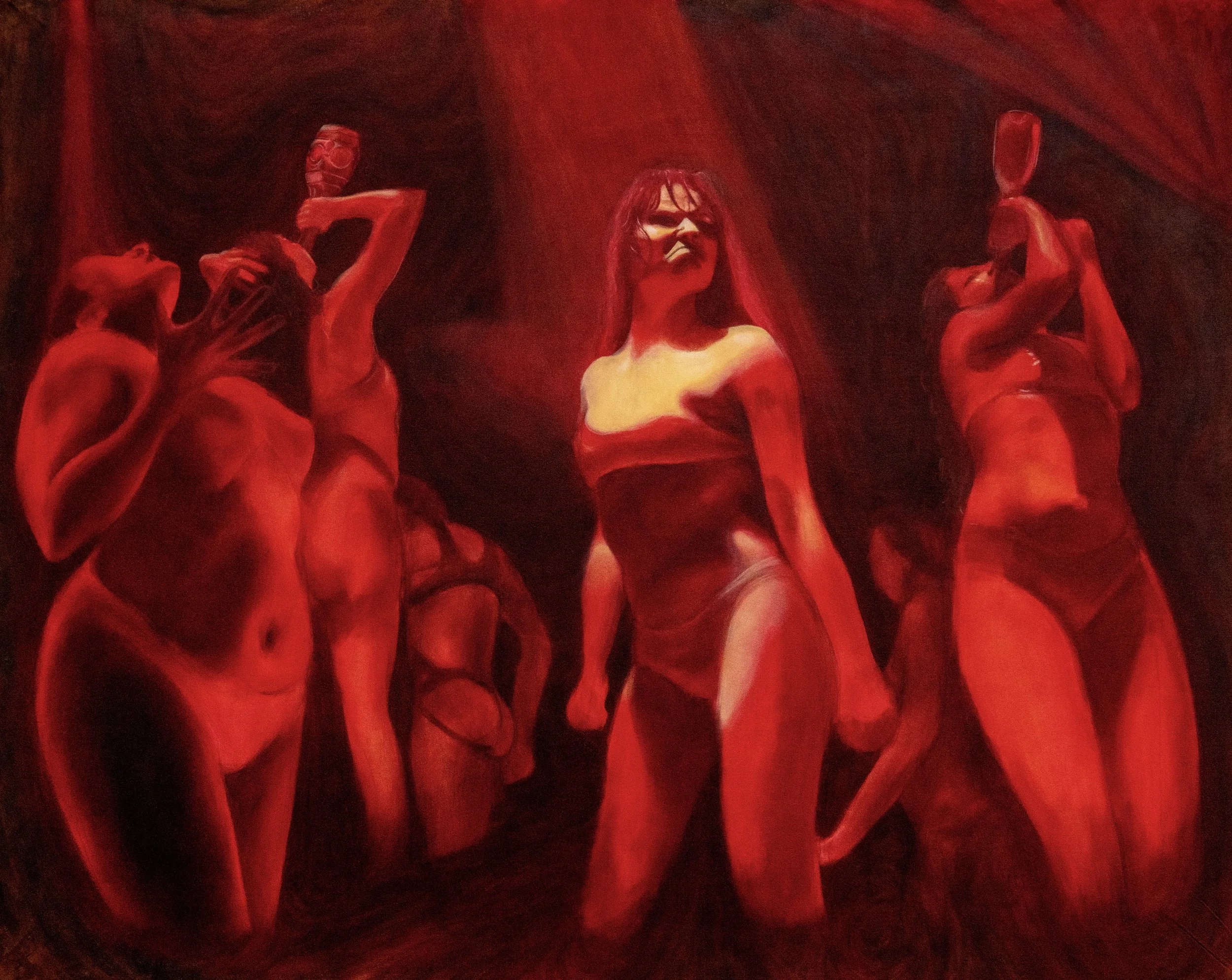 Bloodbath, Acrylic on Canvas, 60 x 75 in, 2024