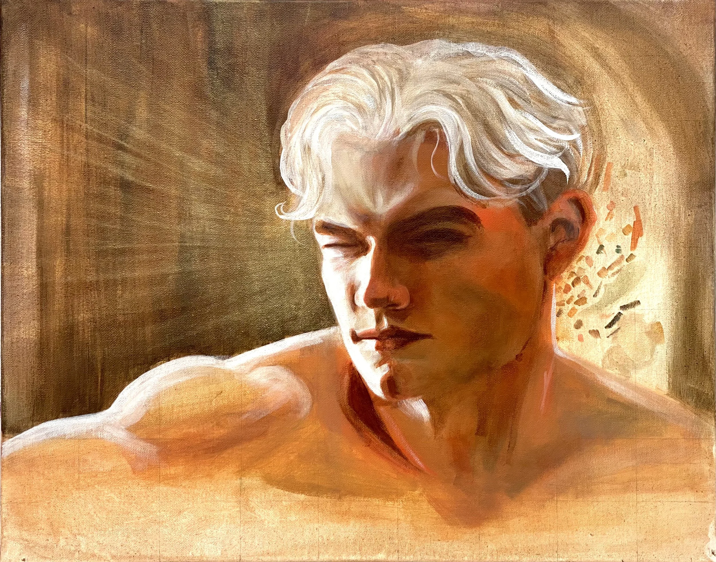 Henry, Acrylic and Pan Pastel on Canvas, 16 x 20 in, 2024
