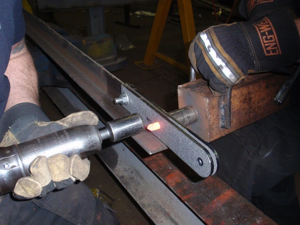 Steel riveting in progress